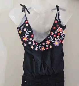 Floral Embroidered Tank Top