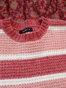 zudio Striped Waffle Knit Sweater