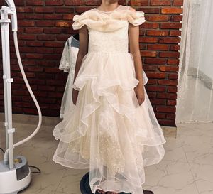 White Ruffled Gown for Special Occasions