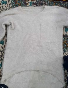 White Fuzzy Knit Sweater