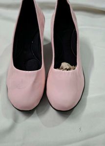 Light Pink Patent Block Heel Bellies for Women
