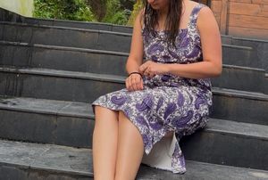 Purple And White Dress