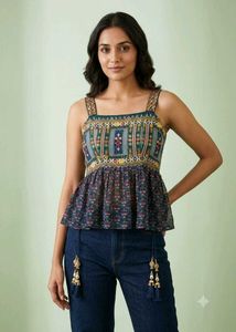 Indo western pafded mirror top
