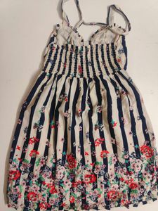 Striped Floral Mini Smocked Sun Dress
