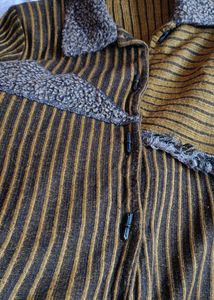 Unique Striped Textured Cardigan