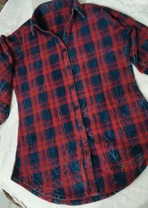 Red &amp; Black Plaid Long Sleeve Shirt