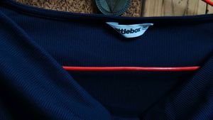 Navy Blue Cinched Waist Long Sleeve Top