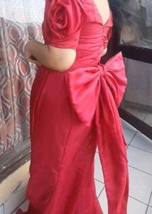 Stunning Red Gown with Large Bow