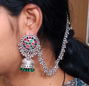 silver ear cuff earring