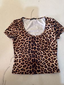 Leopard Print Cropped Top