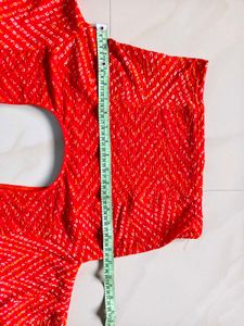 Vibrant orenge Bandhani Blouse