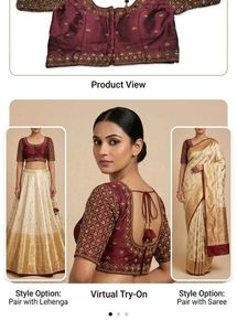 silk party wear blouse -Red and Maroon color Blous