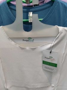 White Ribbed T-Shirt