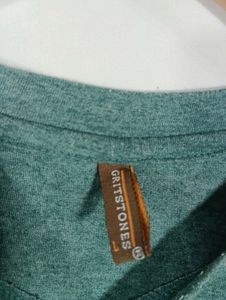 Sea Green Plain Casual T-Shirt (Men)