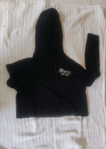 Bershka Black Merci Hoodie