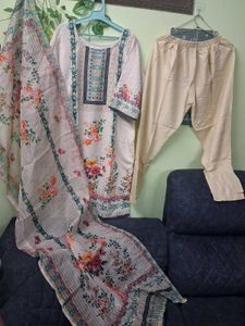 Floral Print Kurta Set with Dupatta