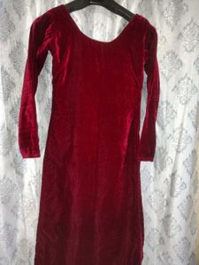 Red Velvet Long Sleeve Blouse
