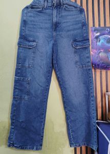 Baggy Blue Denim Cargo Jeans