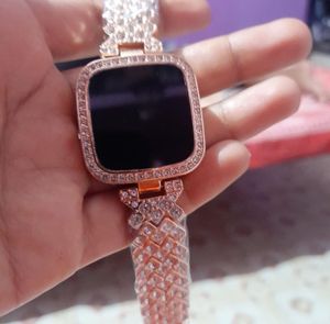 rose gold Stylish Crystal Accent Digital Watch