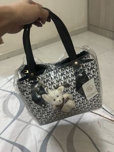 Stylish Monogram Handbag with Teddy Charm