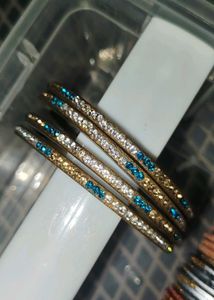 Sparkling Rhinestone Bangles Set
