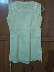 Branded Yellow Embroidered Cotton Tunic.Not Used