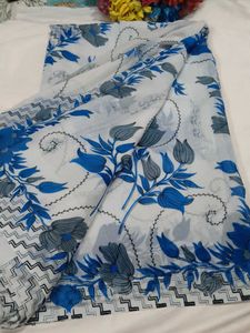 Beautiful Blue Floral saree