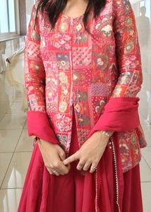 Patchwork Print Indo western Set