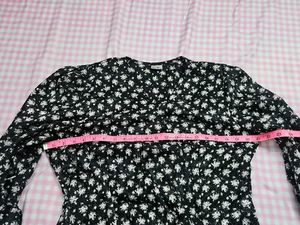Korean Floral Print Wrap Top