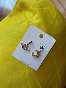 Cute Moon &amp; Planet Dangle Earrings