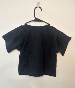 Black Graphic Print Baby Tee
