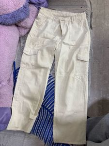 Cream Cargo Pants