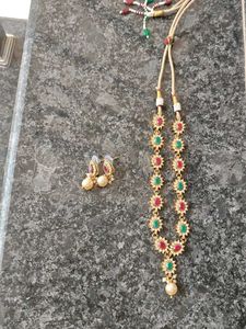 2 necklace combo with earrings