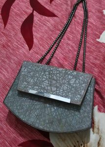 Stylish Textured Grey Clutch