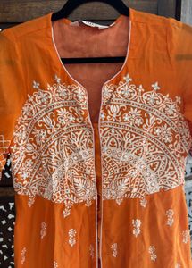 Like New Biba HandBlock Mirror Work Anarkali Kurta