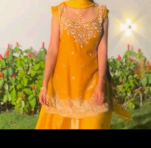 Beautiful Yellow Embroidered Kurta Set
