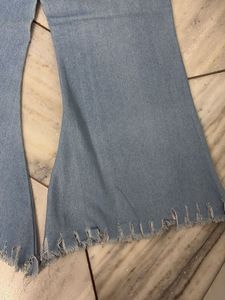 Light Wash Flared Denim Jeans