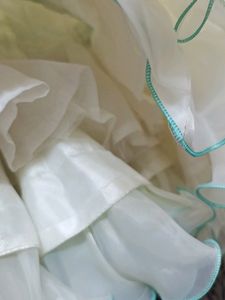 Elegant Turquoise &amp; White Flower Girl Dress