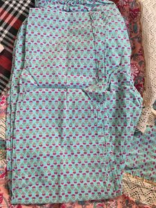 Floral Angrakha Cotton Kurta Set