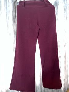 Elegant Maroon Wide-Leg Pants