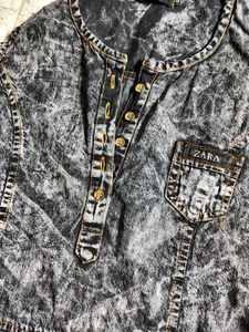 ZARA FIRST COPY Acid Wash Denim Dress