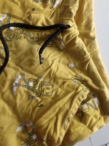 Yellow Robot Print Shorts