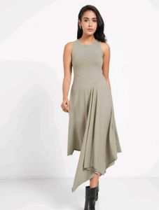 Light Grey Sleeveless Midi Dress