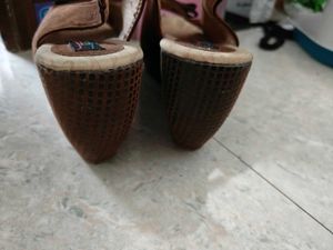 Brown Suede Slingback Sandals