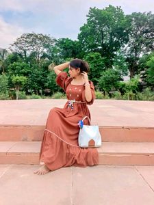 Brown Modest Maxi Dress