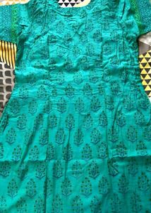 Embroidered Teal Kurta