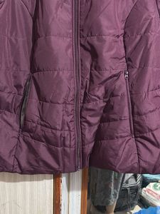 Burgundy women Puff Jacket