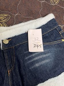 Cozy Denim Shorts with Sherpa Trim