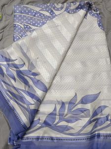 Beautiful Blue &amp; White Saree