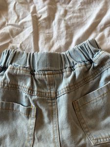 kids Light Wash Denim Ruffle Shorts